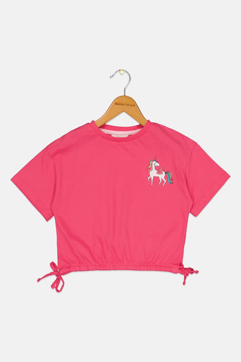 Hamleys Kids Girls Graphic Print Short Sleeve T-shirt, Pink - Image 2